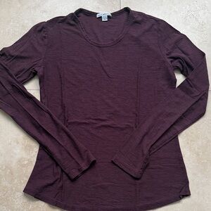 James Perse Rich Plum Long Sleeve Top
